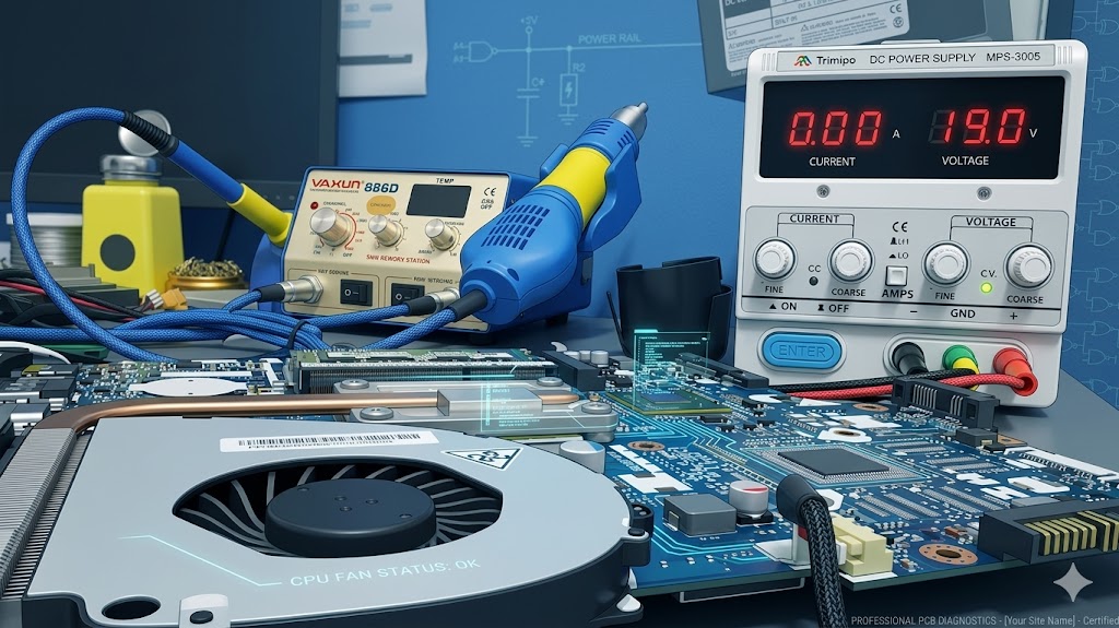 Técnico realizando manutenção de computador na Soluque Informática em Santana do Livramento